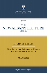 Cover of the PDF for the March 9th event with Michael Phelps. Links to a copy of the PDF.