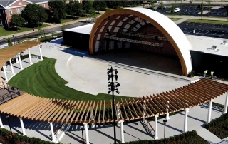 Aerial view of Hinson Amphitheater in New Albany, Ohio