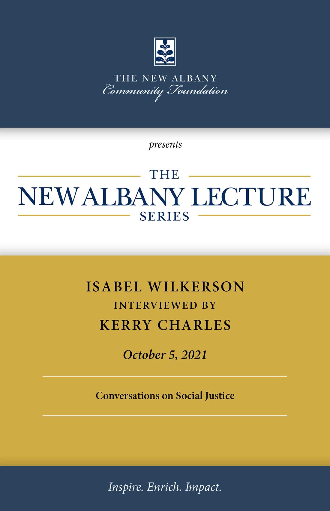The New Albany Lecture Series - Isabel Wilkerson interviewed by Kerry Charles - October 5, 2021