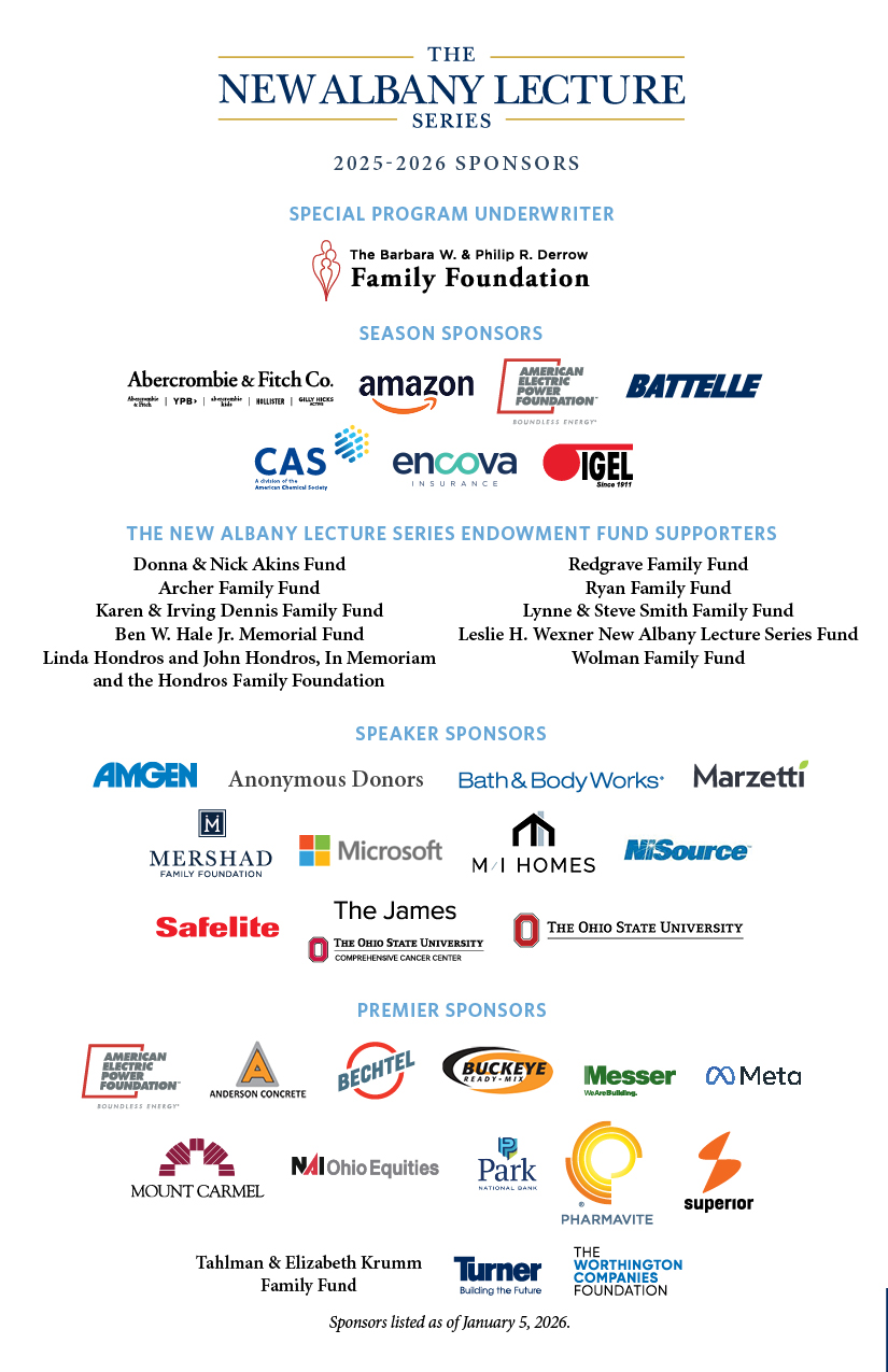 New Albany Lecture Series Sponsors Jan 13 2025