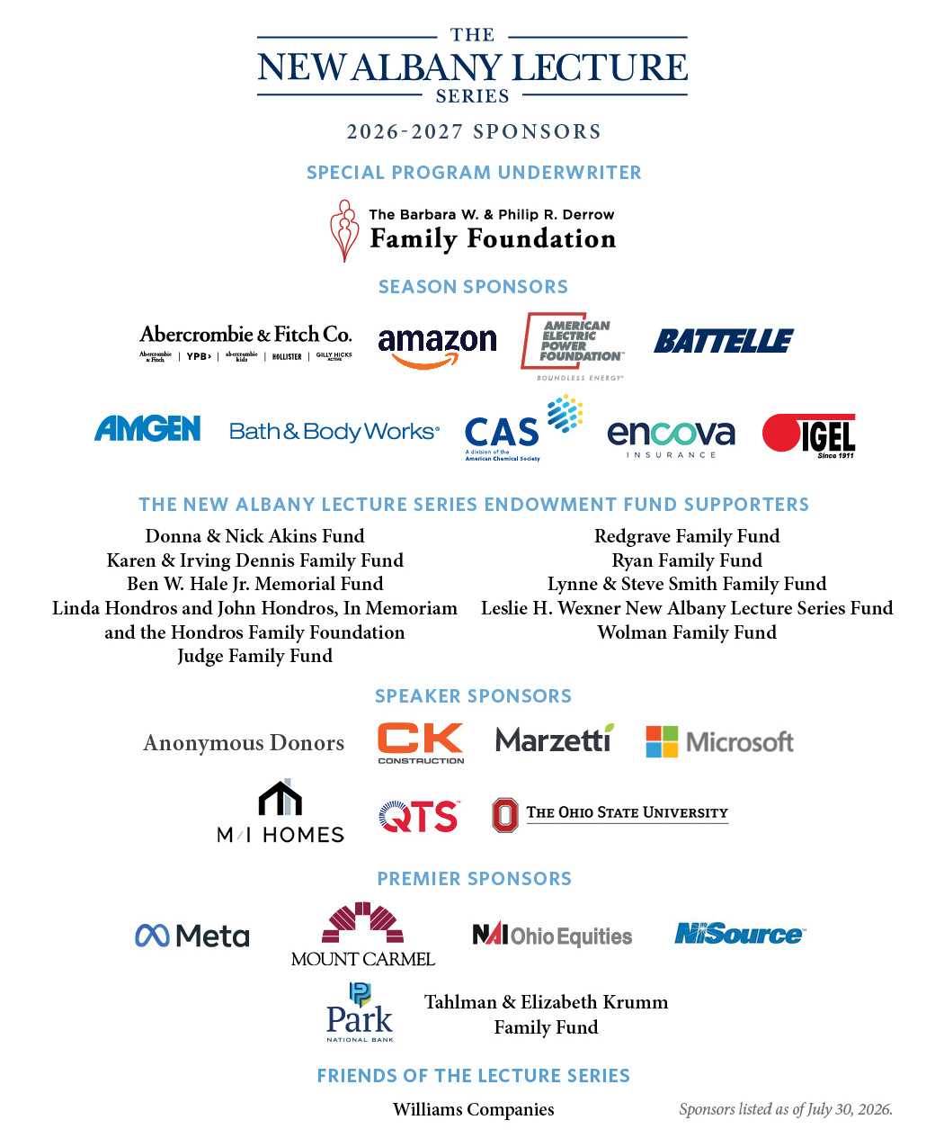 NALS Sponsors 2026-2027